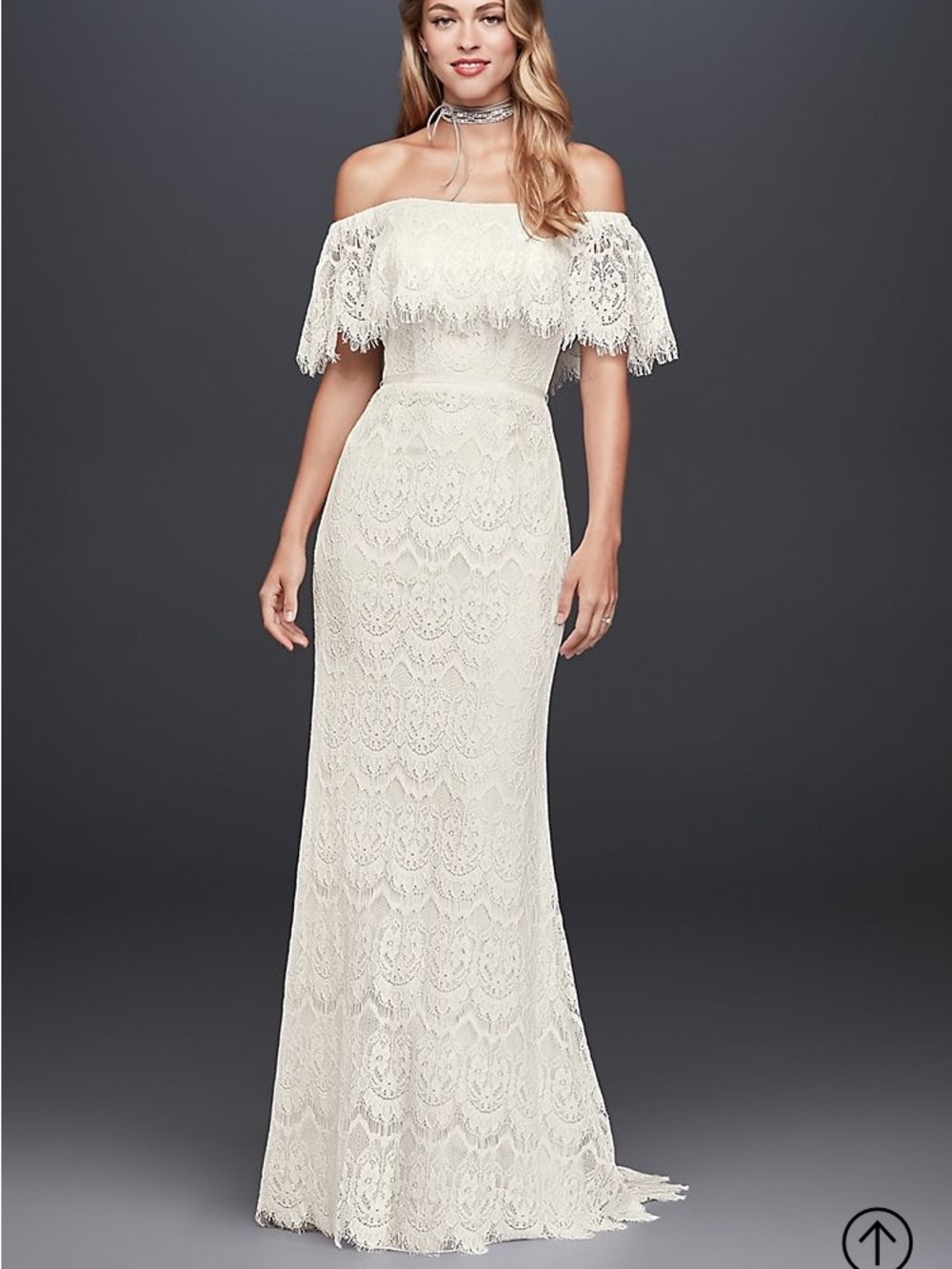 NWT Galina Off the Shoulder Sheath Wedding Dress
